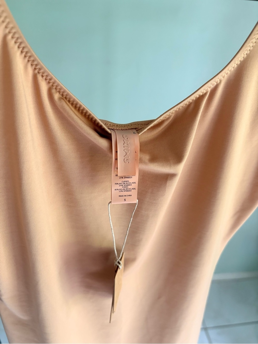 NWT Skims Signature Swim Tank Dress Size Mini Ochre Nude Cover-up | Small S - Picture 6 of 10